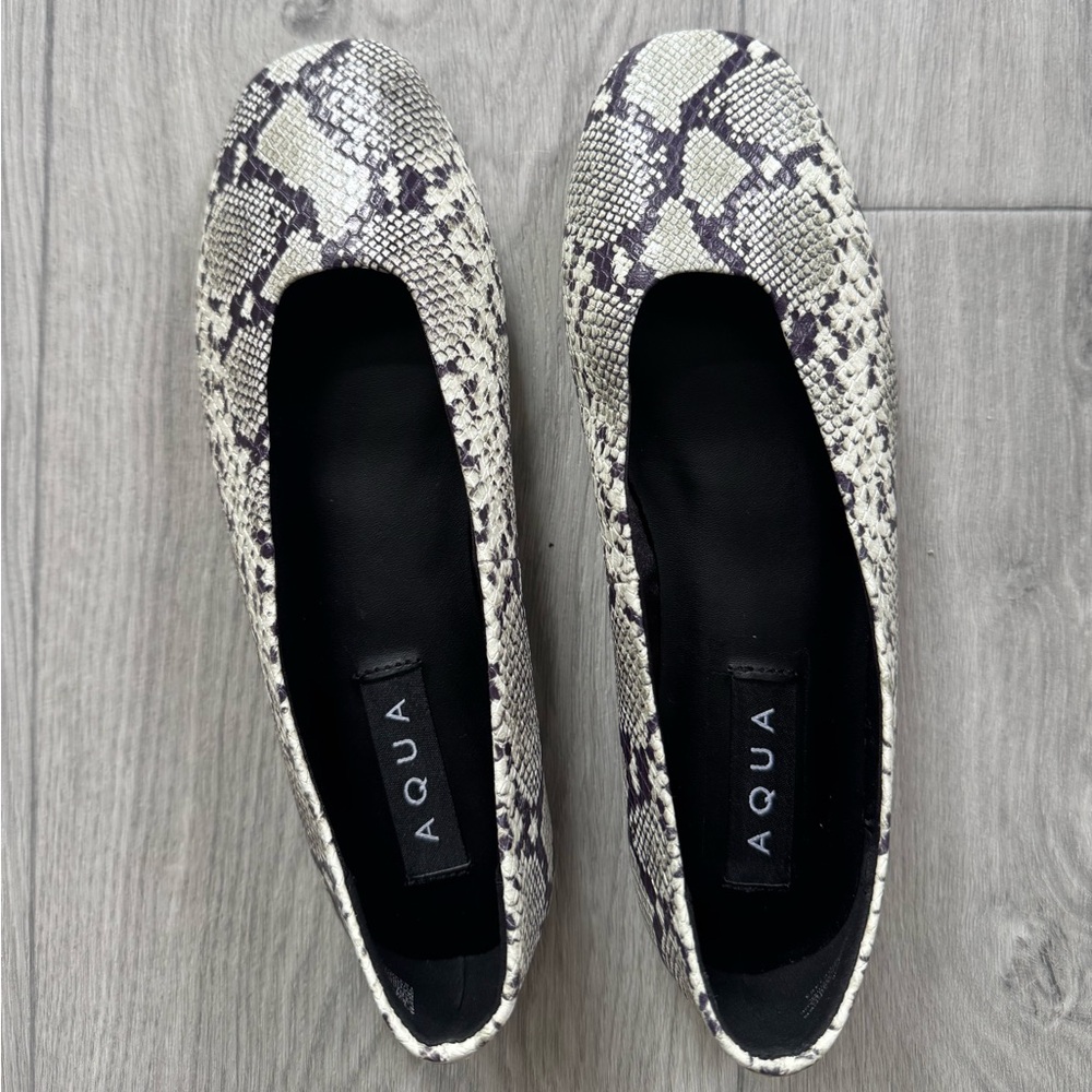 Women’s Aqua snake skin Jade ballet flats
